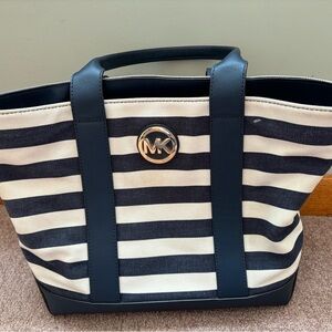 Michael Kors Fulton Canvas Striped Purse